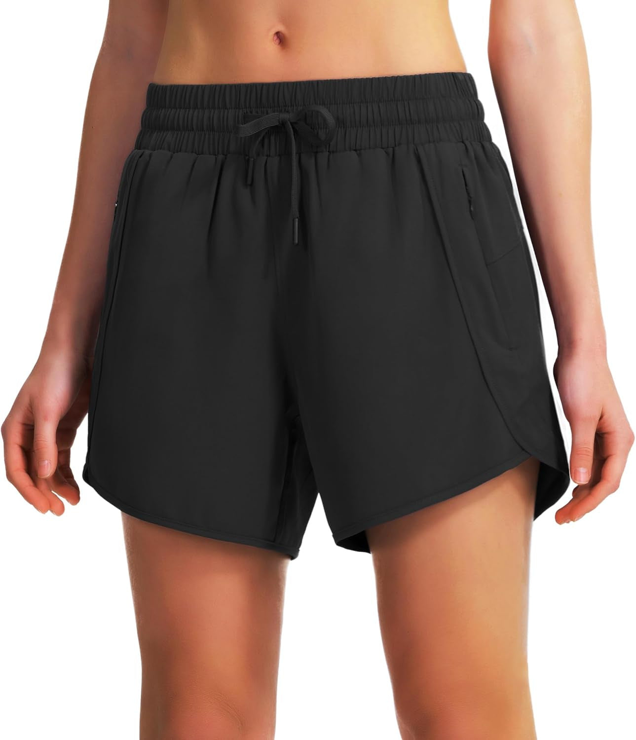 Women's Quick-Dry Cropped Sports Shorts – Drawstring Pockets XS–2XL in 5 Colors