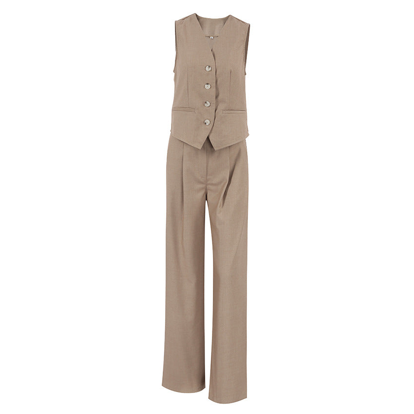 Women's Sleeveless Vest & Pants Two-Piece Suit – Solid Color Summer Set S-L