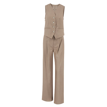 Women's Sleeveless Vest & Pants Two-Piece Suit – Solid Color Summer Set S-L