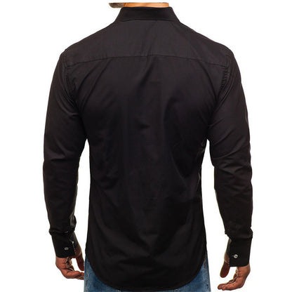 Men's Slim Fit Cotton Long Sleeve Shirt