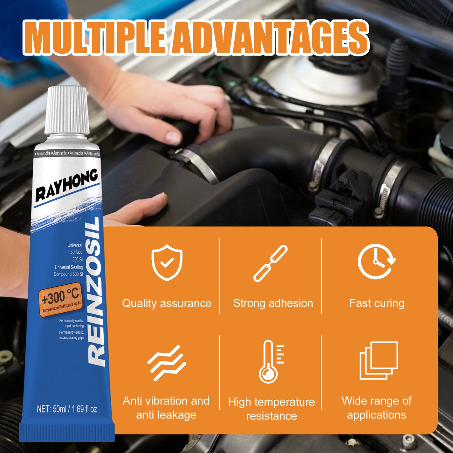 Auto Metal Fuel Tank Repair Sealant – High-Temp Silicone Bonding Glue (50ml)