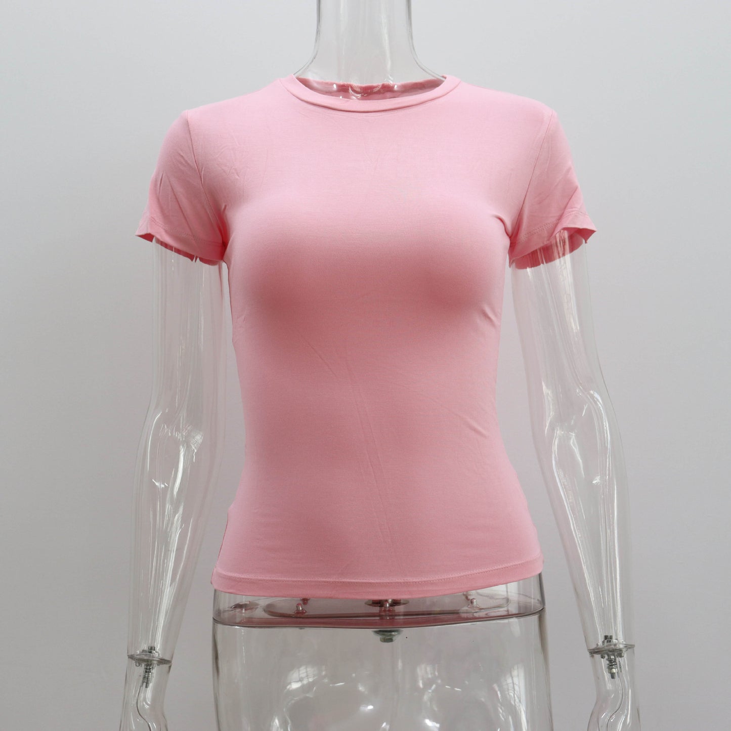 Women's Modal Round Neck Slim Fit T-Shirt – 10 Colors, Short Sleeve Street Style (S-L)
