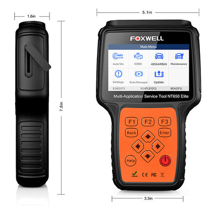 NT650 Elite OBD2 Automotive Scanner – ABS, SRS, DPF, EPB, Oil Reset & More