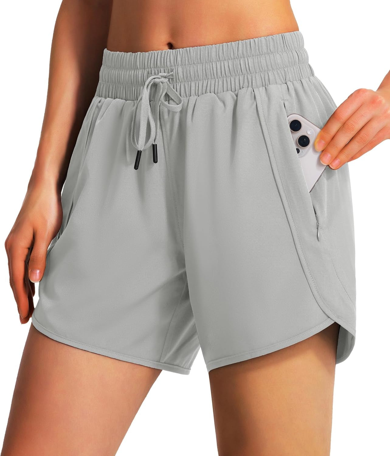 Women's Quick-Dry Cropped Sports Shorts – Drawstring Pockets XS–2XL in 5 Colors