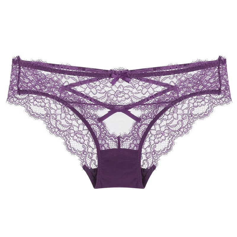 Women's Cross Hollow Lace Low-Waist Briefs