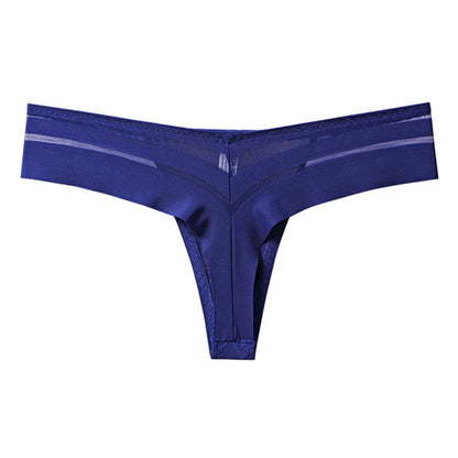 Women's Lace Edge Seamless Low-Rise T-Back Thong