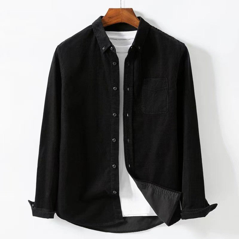 Men's Long Sleeve Business Casual Shirt – Slim Solid Color