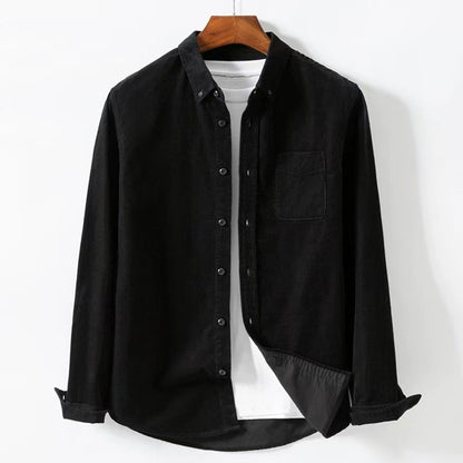 Men's Long Sleeve Business Casual Shirt – Slim Solid Color