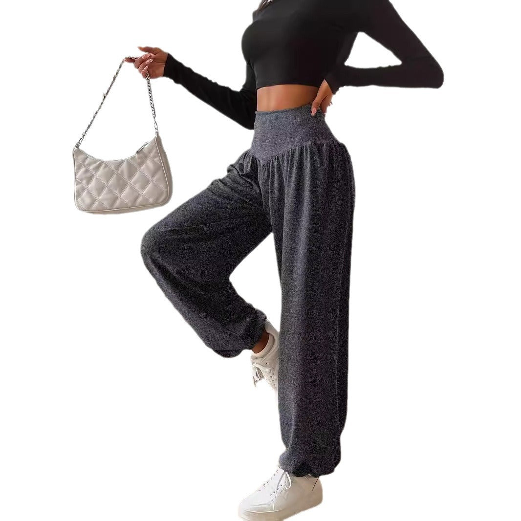 Women's High-Waist Straight-Leg Breathable Sports Pants