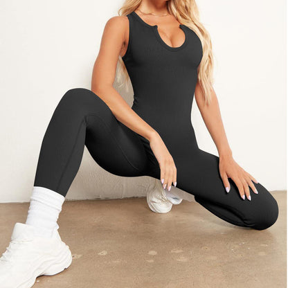 Women's Sleeveless High-Stretch Jumpsuit – Slim Fit Bodycon in 3 Colors (S-L)