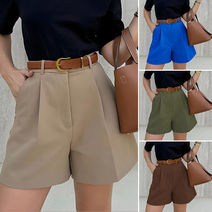 Women's High-Waist Loose Straight Bermuda Shorts – Elegant Commuter Style S–XL in 5 Colors