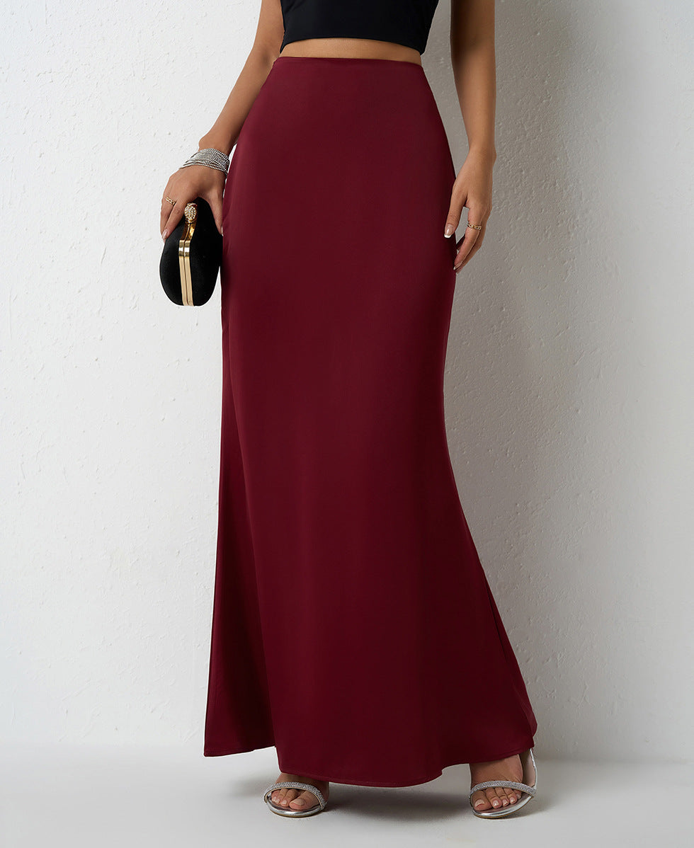 Women's Elegant Satin Maxi Skirt – Flared A-Line Long Skirt in 21 Colors