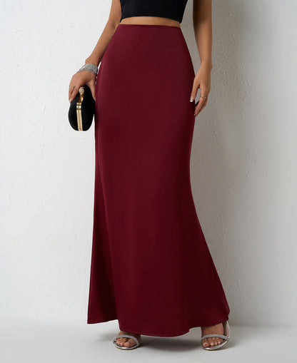 Women's Elegant Satin Maxi Skirt – Flared A-Line Long Skirt in 21 Colors