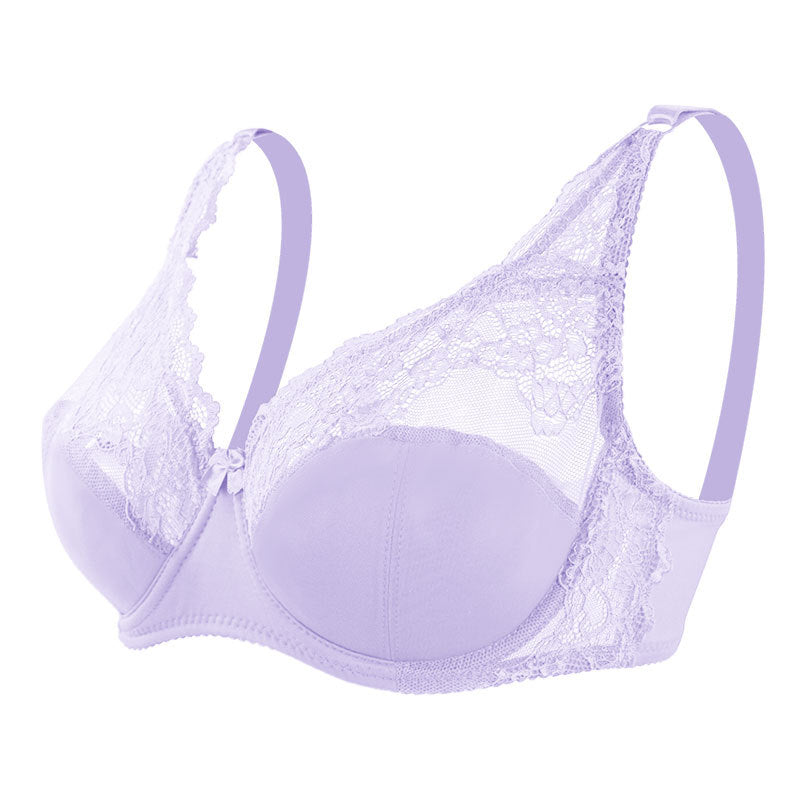 Women's Lace Gathering Bra with Chest Pad & Underwire