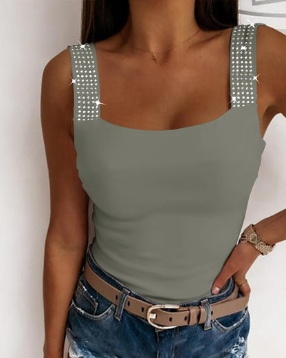 Women's Metal Eyelet Print Sleeveless Vest – Casual Pullover in 4 Colors (S-XL)