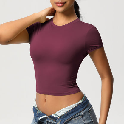 Women's Quick-Dry Tight Workout Top – Short Sleeve Athletic Shirt