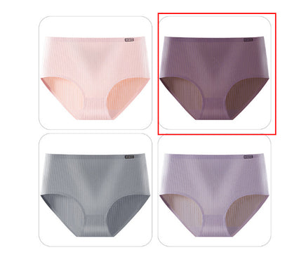 Women's High-Waist Breathable Thong Underwear – Solid Color